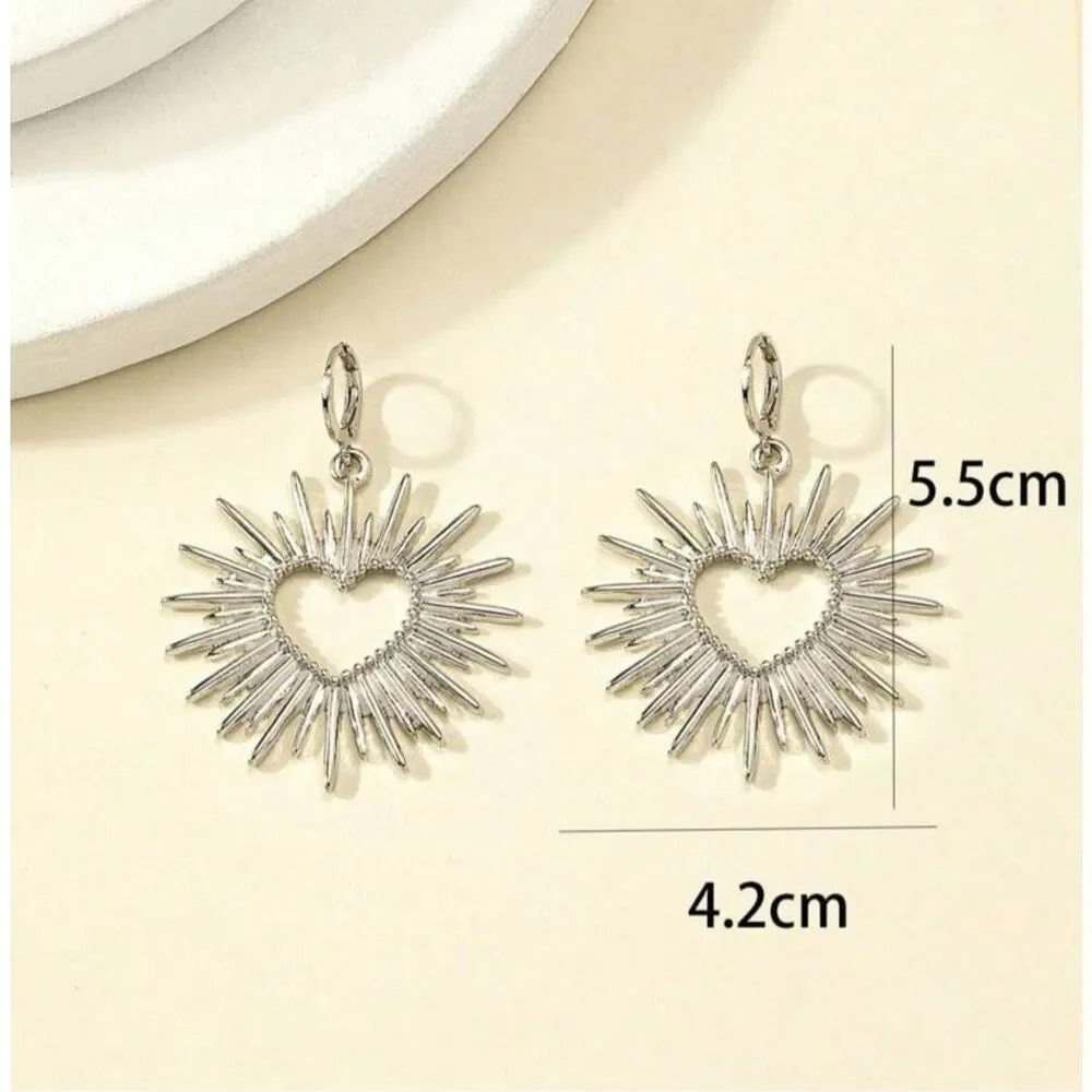 Heart Sunburst Earrings